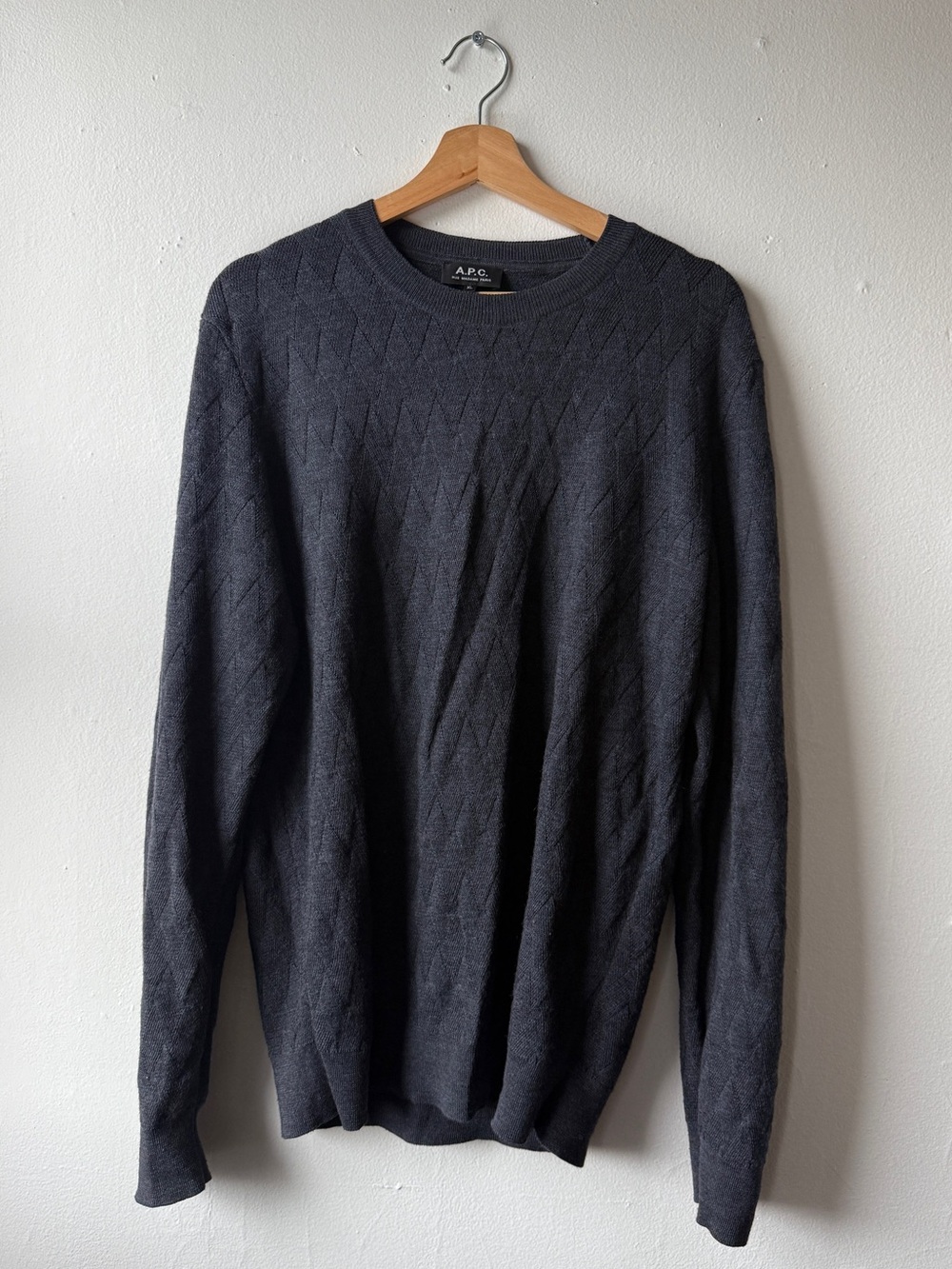 A.P.C. Men’s Navy Crewneck Sweater